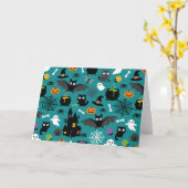 ハロウィーンパターン カード (黄色い花)