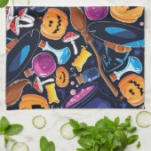 ハロウィーンパターン キッチンタオル (折り畳み)