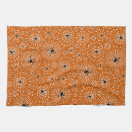 ハロウィーンパターン |クモの巣のクモ キッチンタオル