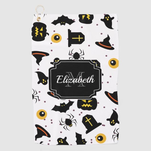 ハロウィーンパターン ゴルフタオル (正面)