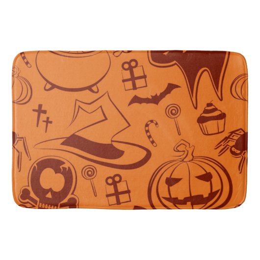 ハロウィーンパターン バスマット (正面)