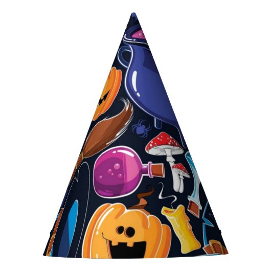 ハロウィーンパターン パーティーハット (正面)