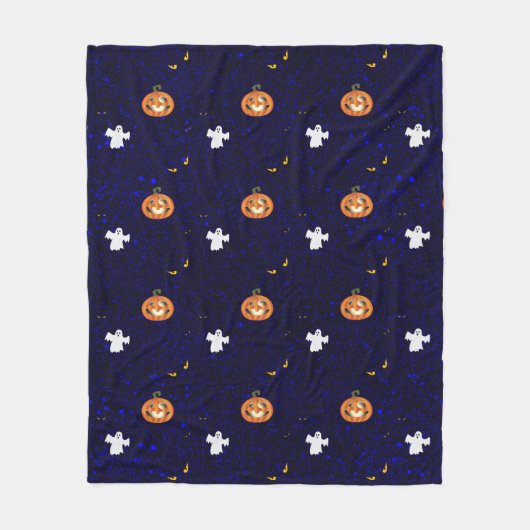 ハロウィーンパターン フリースブランケット (正面)