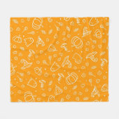 ハロウィーンパターン フリースブランケット (正面(横))