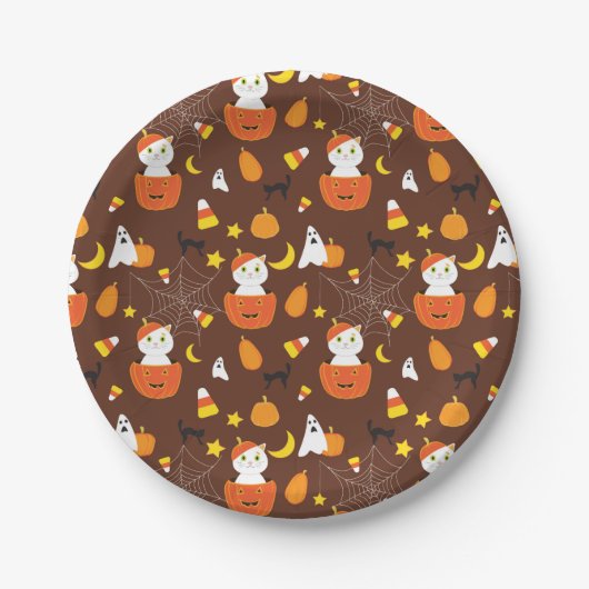 ハロウィーンパターン ペーパープレート (正面)