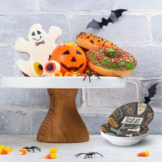ハロウィーンパターン ペーパーボウル