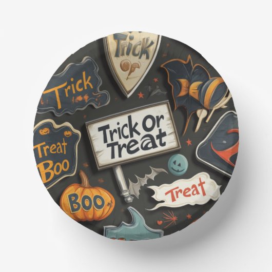 ハロウィーンパターン ペーパーボウル (正面)