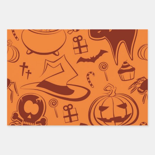 ハロウィーンパターン ラッピングペーパーシート (正面)