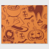 ハロウィーンパターン ラッピングペーパー (フラット)