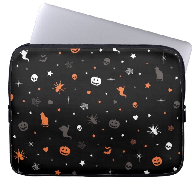 ハロウィーンパターン ラップトップスリーブ (正面)