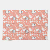 ハロウィーンパターン。不気味かわいい.b LオレンジBG キッチンタオル (横)