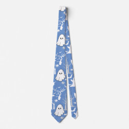 ハロウィーンパターン。不気味かわいい.b LブルーBG ネクタイ