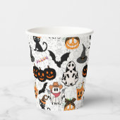ハロウィーンパターン。不気味可愛い 紙コップ (正面)