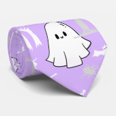 ハロウィーンパターン。不気味可愛い。b LパープルBG ネクタイ (ロール)