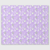 ハロウィーンパターン。不気味可愛い。b LパープルBG ラッピングペーパー (フラット)