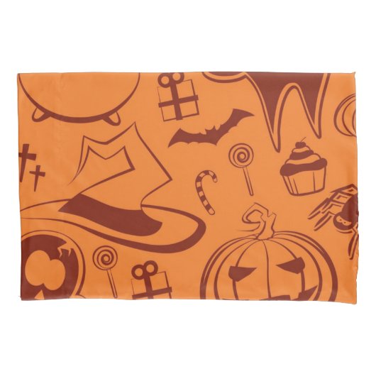 ハロウィーンパターン 枕カバー (正面)