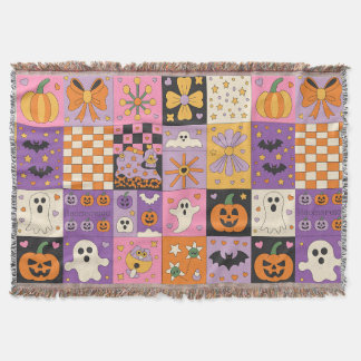 ハロウィーンパッチワークパターン – フェスティバルマス スローブランケット