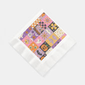 ハロウィーンパッチワークパターン – フェスティバルマス 縁ありランチョンナプキン (角)