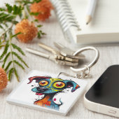 ハロウィーンパピーデジタルアート キーホルダー (正面右)