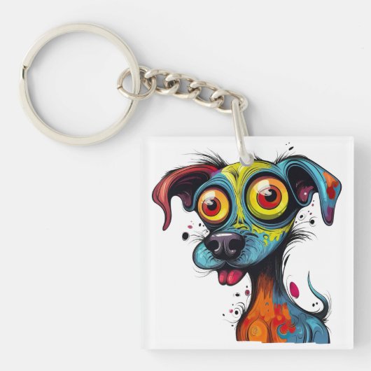 ハロウィーンパピーデジタルアート キーホルダー (正面)