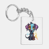 ハロウィーンパピー#12デジタルアート キーホルダー (正面左)