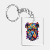 ハロウィーンパピー#3デジタルアート キーホルダー (正面左)