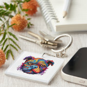 ハロウィーンパピー#3デジタルアート キーホルダー (正面右)