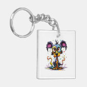 ハロウィーンパピー#4デジタルアート キーホルダー (正面左)