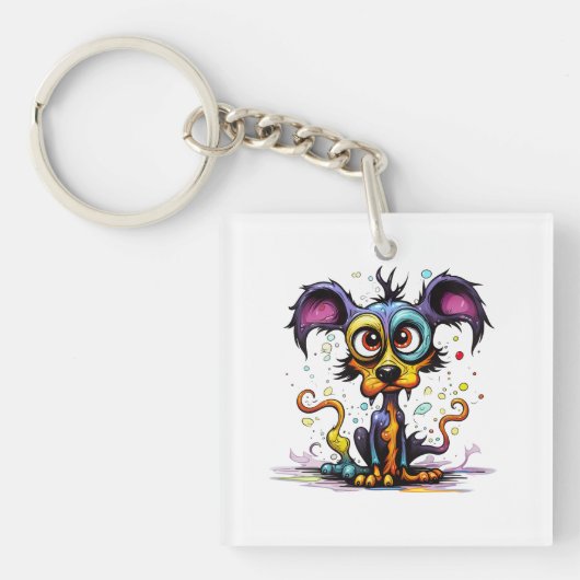 ハロウィーンパピー#4デジタルアート キーホルダー (正面)