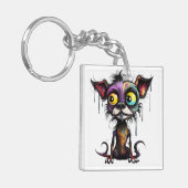 ハロウィーンパピー#4デジタルアート キーホルダー (正面左)