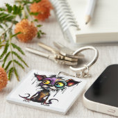 ハロウィーンパピー#4デジタルアート キーホルダー (正面右)