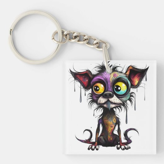 ハロウィーンパピー#4デジタルアート キーホルダー (正面)