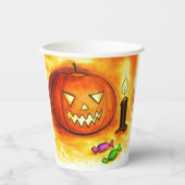 ハロウィーンパフィン顔 紙コップ (正面)