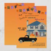 ハロウィーンパレードでドライブ 招待状 (正面/裏面)