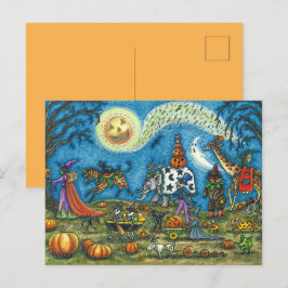 ハロウィーンパレードウィッチキリン熊ゼブラースケリー シーズンポストカード
