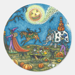 ハロウィーンパレードウィッチキリン熊ゼブラースケリー ラウンドシール