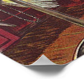 ハロウィーンパロットとカボチャ ポスター (角)