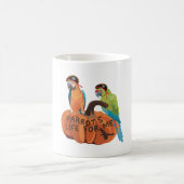 ハロウィーンパロットマコーパンプキカラフルン不気味動物園 コーヒーマグカップ (中央)
