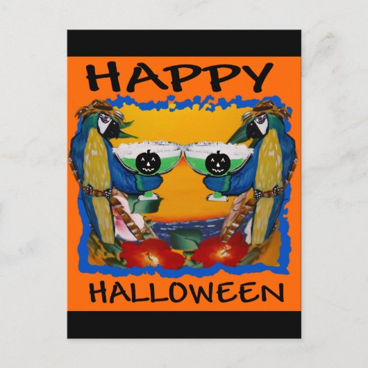 ハロウィーンパロット ポストカード (正面)