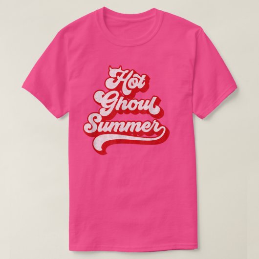 ハロウィーンパロディゴシック不気味夏期ホットグール Tシャツ (デザイン正面)
