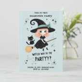 ハロウィーンパンパーティー付き可愛い魔女 招待状 (スタンド正面)