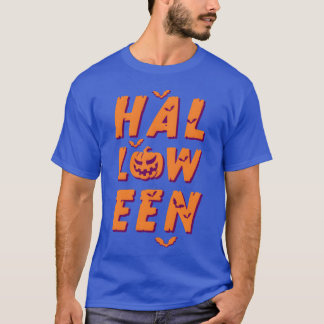 ハロウィーンパンプキニックオレアトハッピーハローウィンレトロ Tシャツ