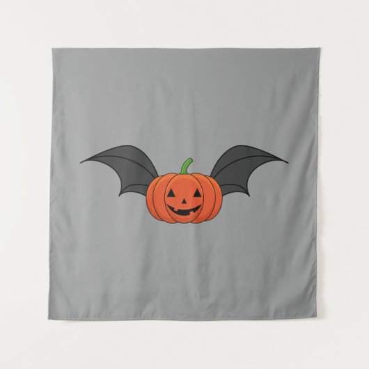 ハロウィーンパンプキンこうもり タペストリー (正面)