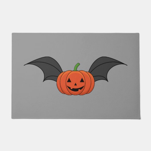 ハロウィーンパンプキンこうもり ドアマット (正面)