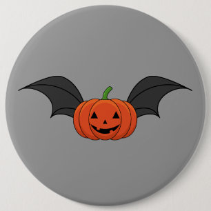 ハロウィーンパンプキンこうもり 缶バッジ