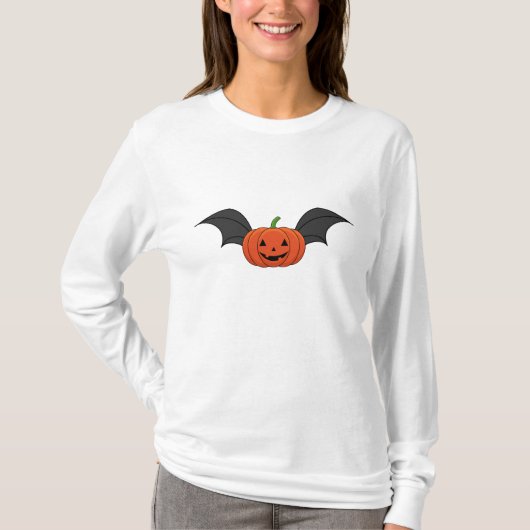 ハロウィーンパンプキンこうもり Tシャツ (正面)