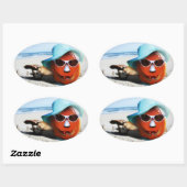 ハロウィーンパンプキンアットザビーチ 楕円形シール (シート)