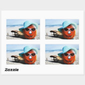 ハロウィーンパンプキンアットザビーチ 長方形シール (シート)