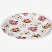 ハロウィーンパンプキンアンド幽霊 ペーパープレート (アングル)