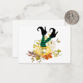 ハロウィーンパンプキンウィッチズレッグサンキューカード ノートカード (正面/裏面インサイチュ)